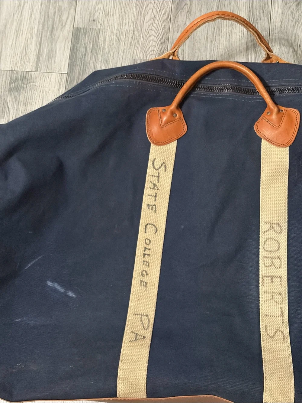 L.L. Bean XXL Canvas Duffel Leather Trim and Straps Made in Maine Vintage 70’s